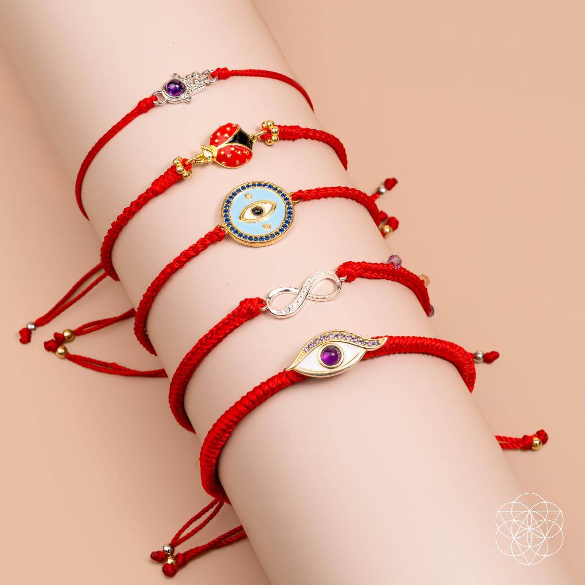 Eye of Spiritual Protection — Evil Eye Amethyst Red String Bracelet