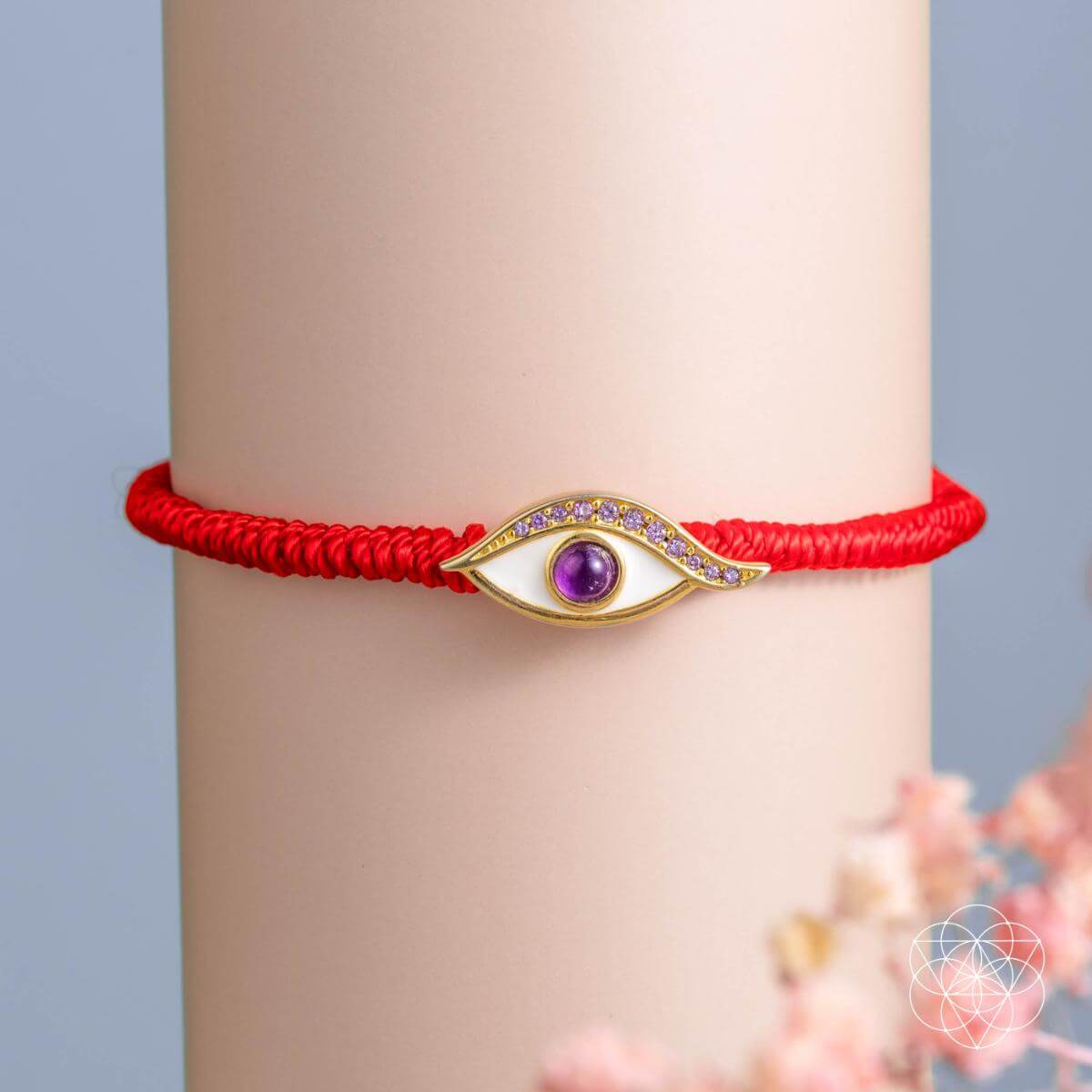 Eye of Spiritual Protection — Evil Eye Amethyst Red String Bracelet