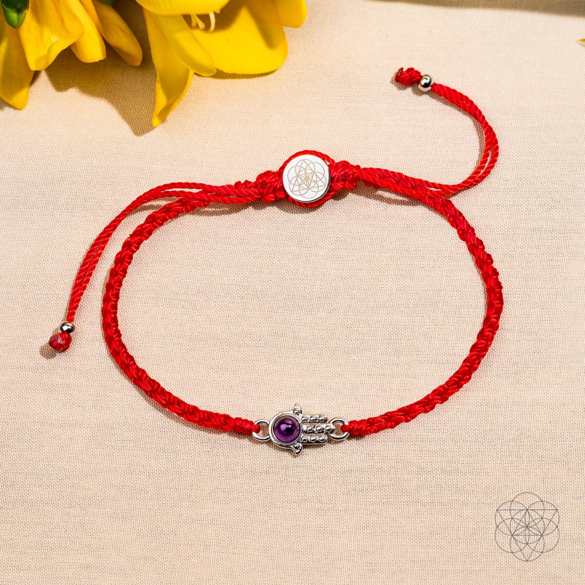 Hamsa Hand of Protection — Four-Strand Red String Bracelet