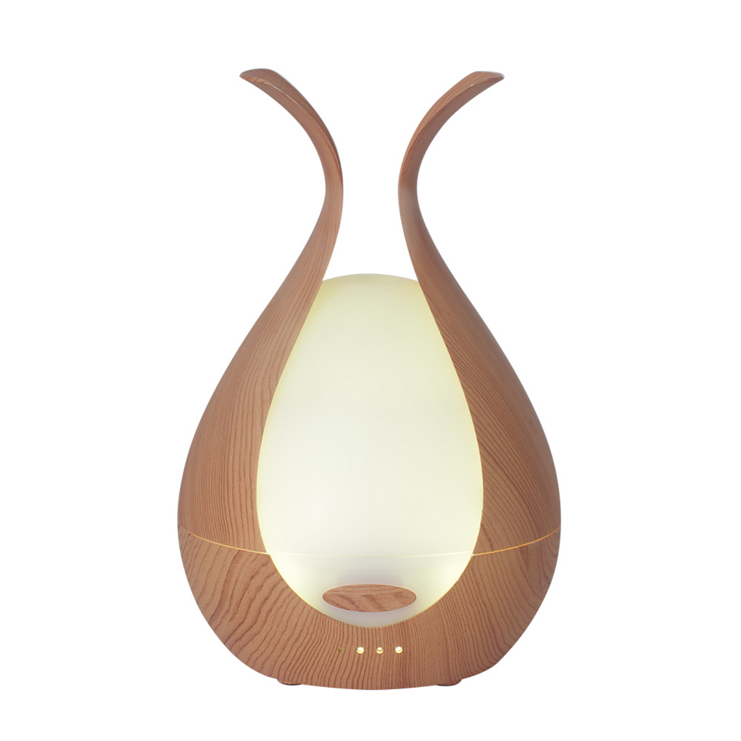 Timeless diffuser styled beside essential oil bottles