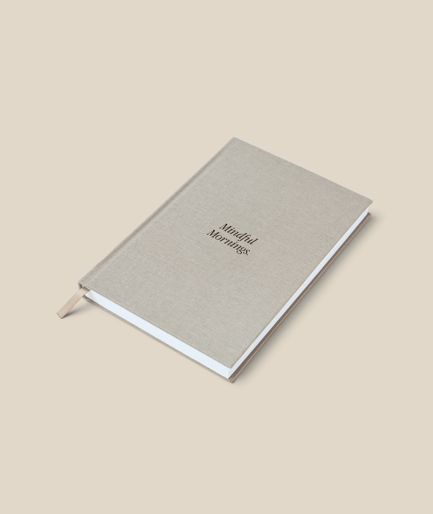 Mindful Mornings journal opened to show lined pages