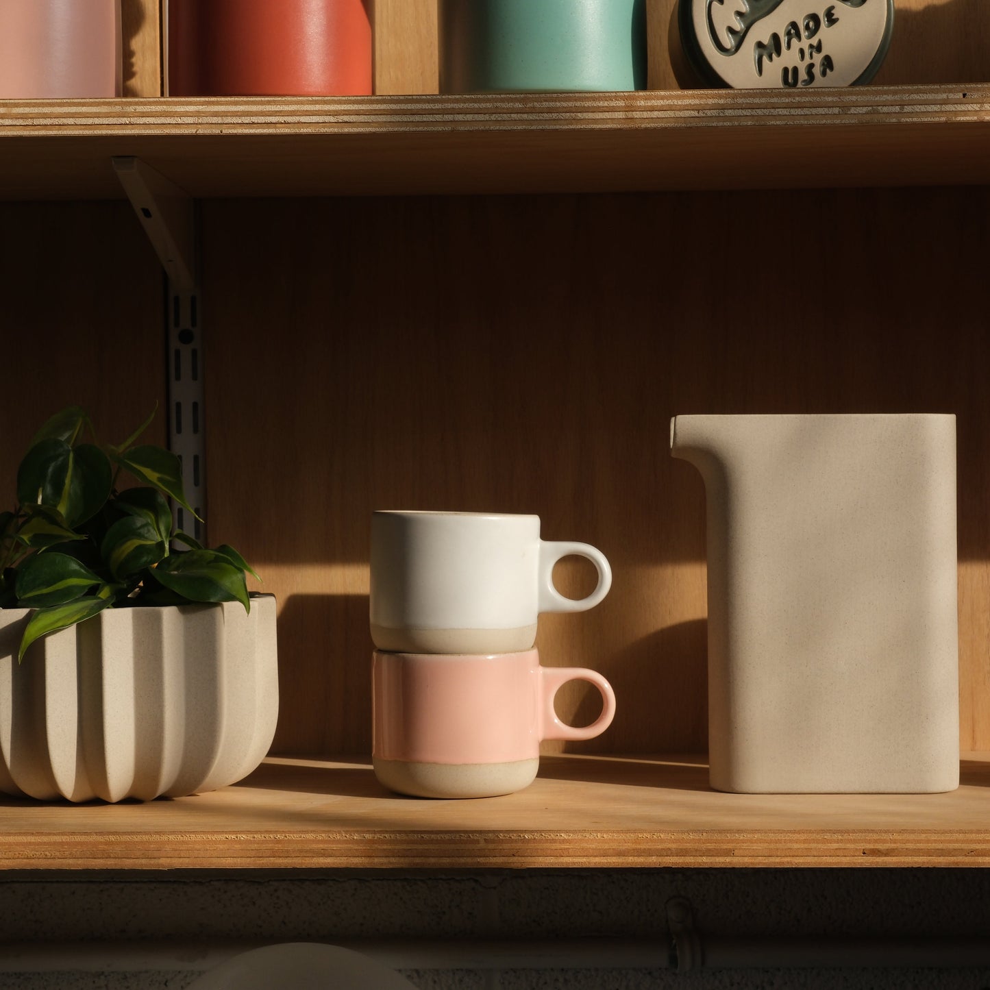 Handmade dipped-glaze stoneware Scotty mug — view 5