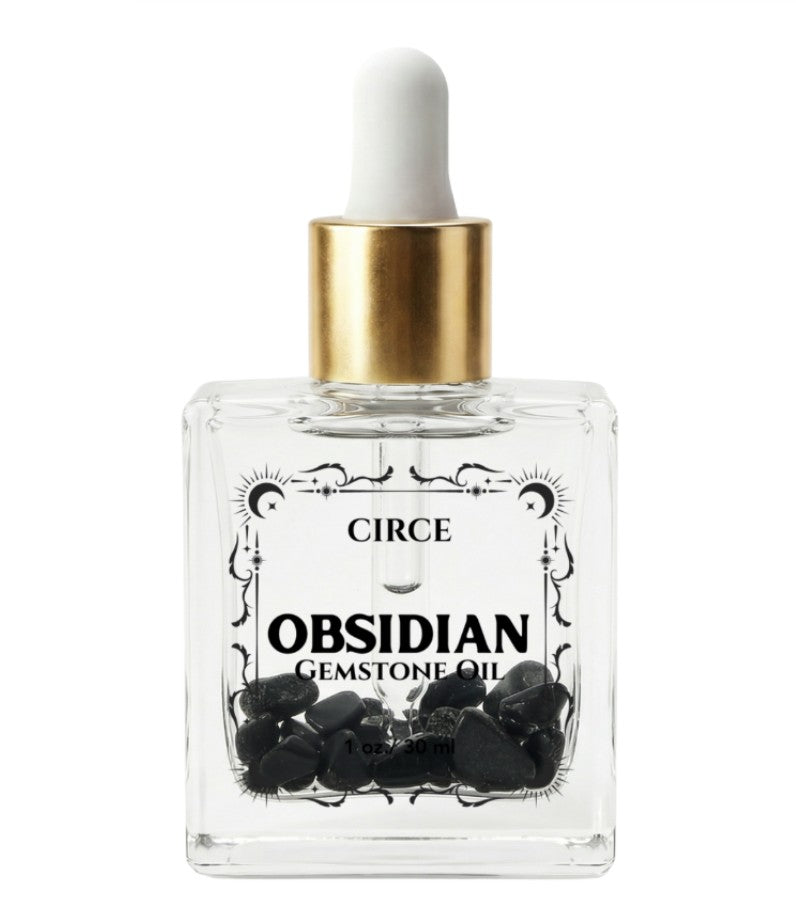 Black Obsidian Body Oil, 3.4 oz apothecary glass bottle — additional product view.