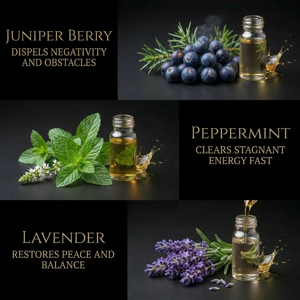 Uncrossing smudge spray in a 4 ounce bottle, a smokeless clearing mist, close-up detail