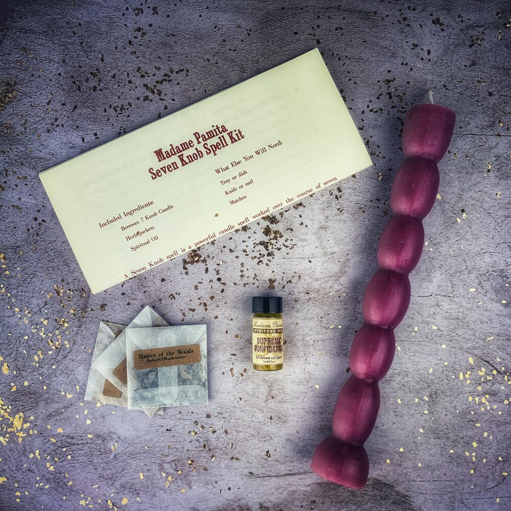 Seven Knob Candle Spell Kit — Seven Days of Focused Magic