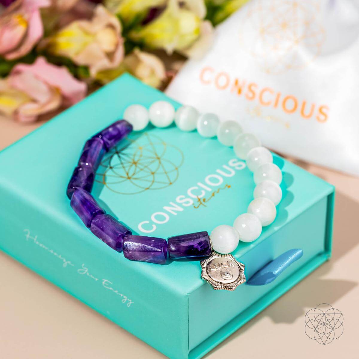 Pure Luck — Horseshoe Amethyst & Selenite Good Fortune Bracelet