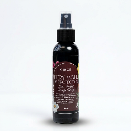 Fiery Wall of Protection smudge spray bottle with frankincense and myrrh