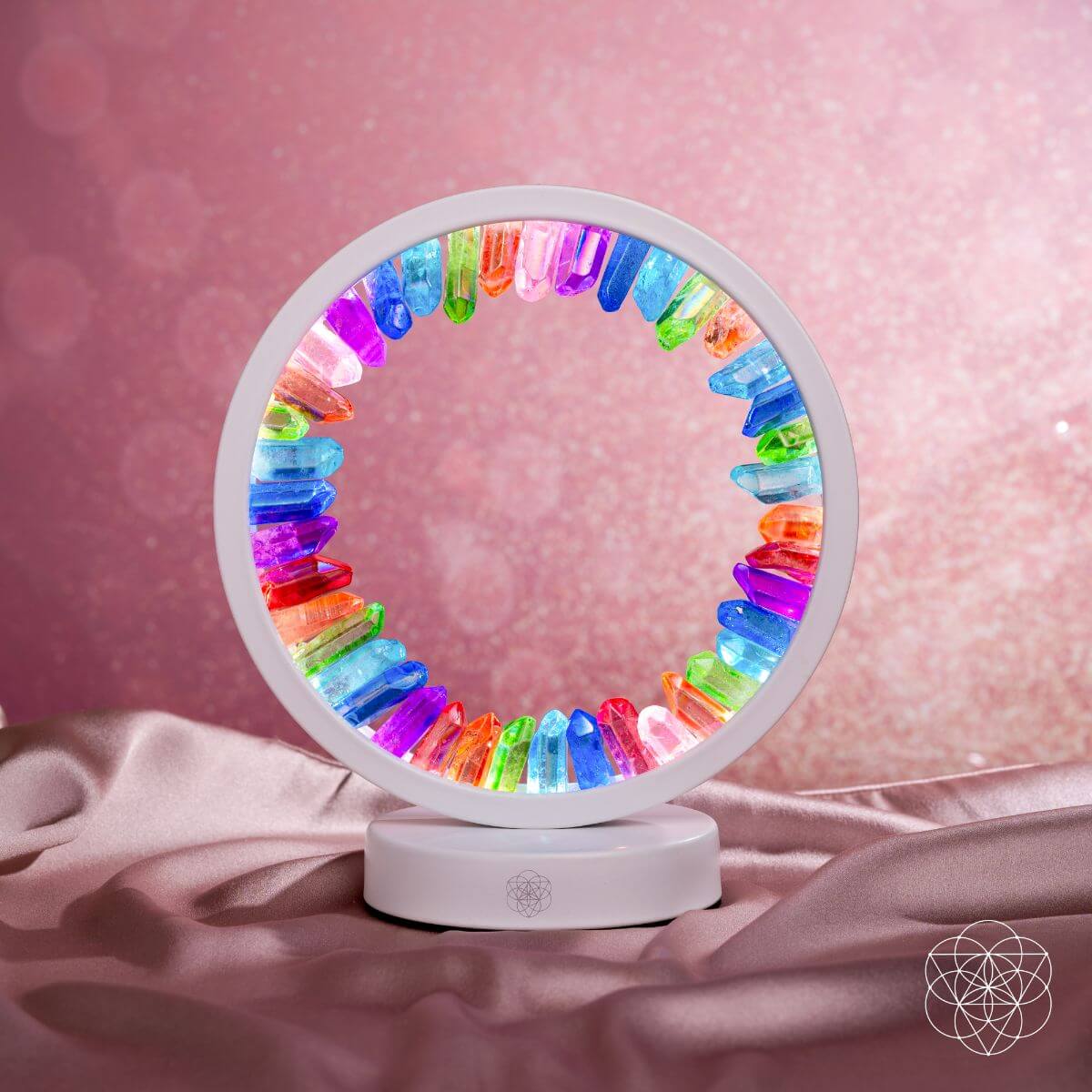 Rainbow After the Storm — Clear Quartz Aura Lamp of Hope