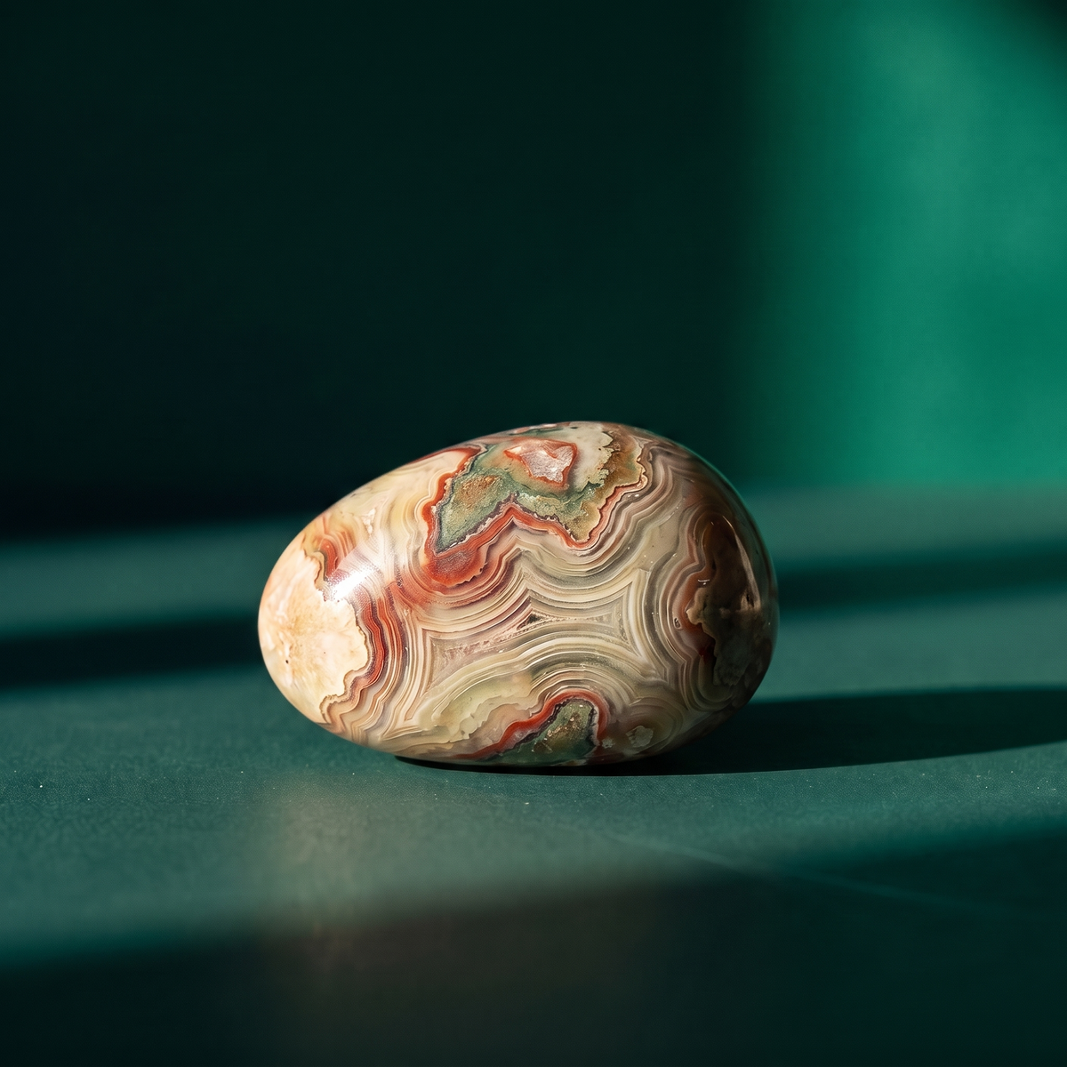 Mixed Agate Tumbled Stone — Harmony & Balance Pocket Crystal (A Quality) – mineral detail