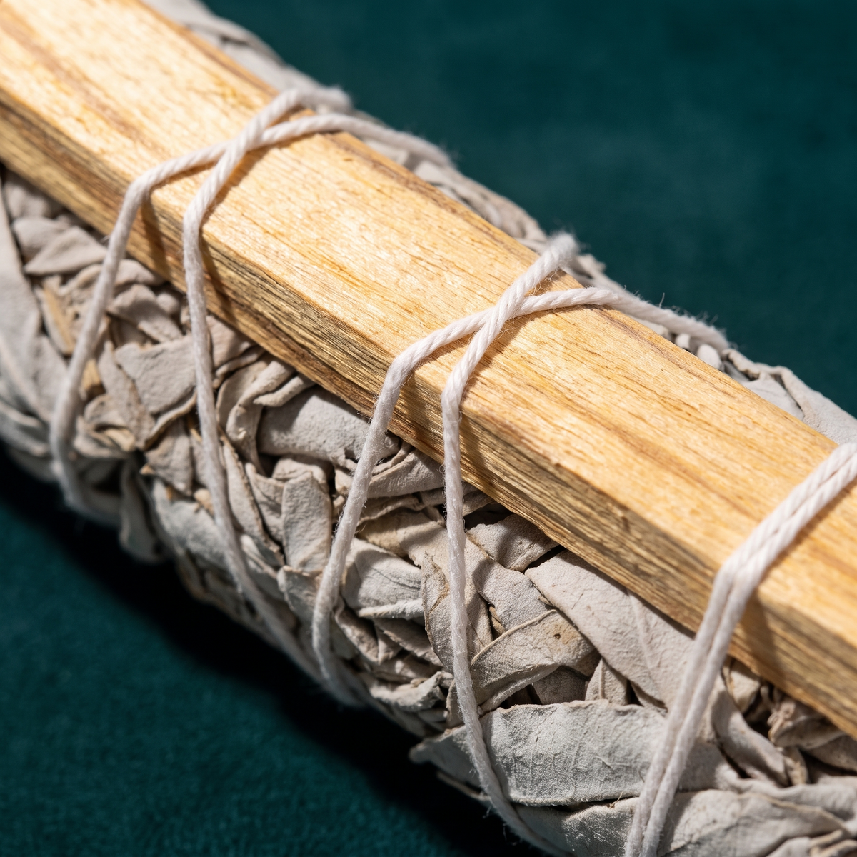Palo Santo & White Sage Smudge Stick (4 in.) — Cleansing & Calm – botanical detail