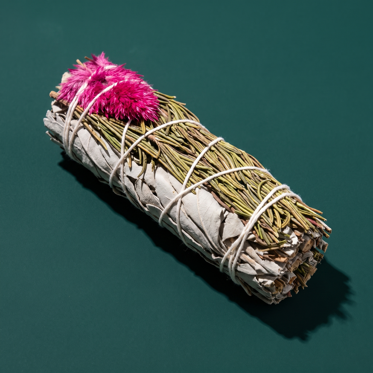 Rosemary, Pampas Plume & White Sage Smudge Stick — Clarity (4 in.) – product view
