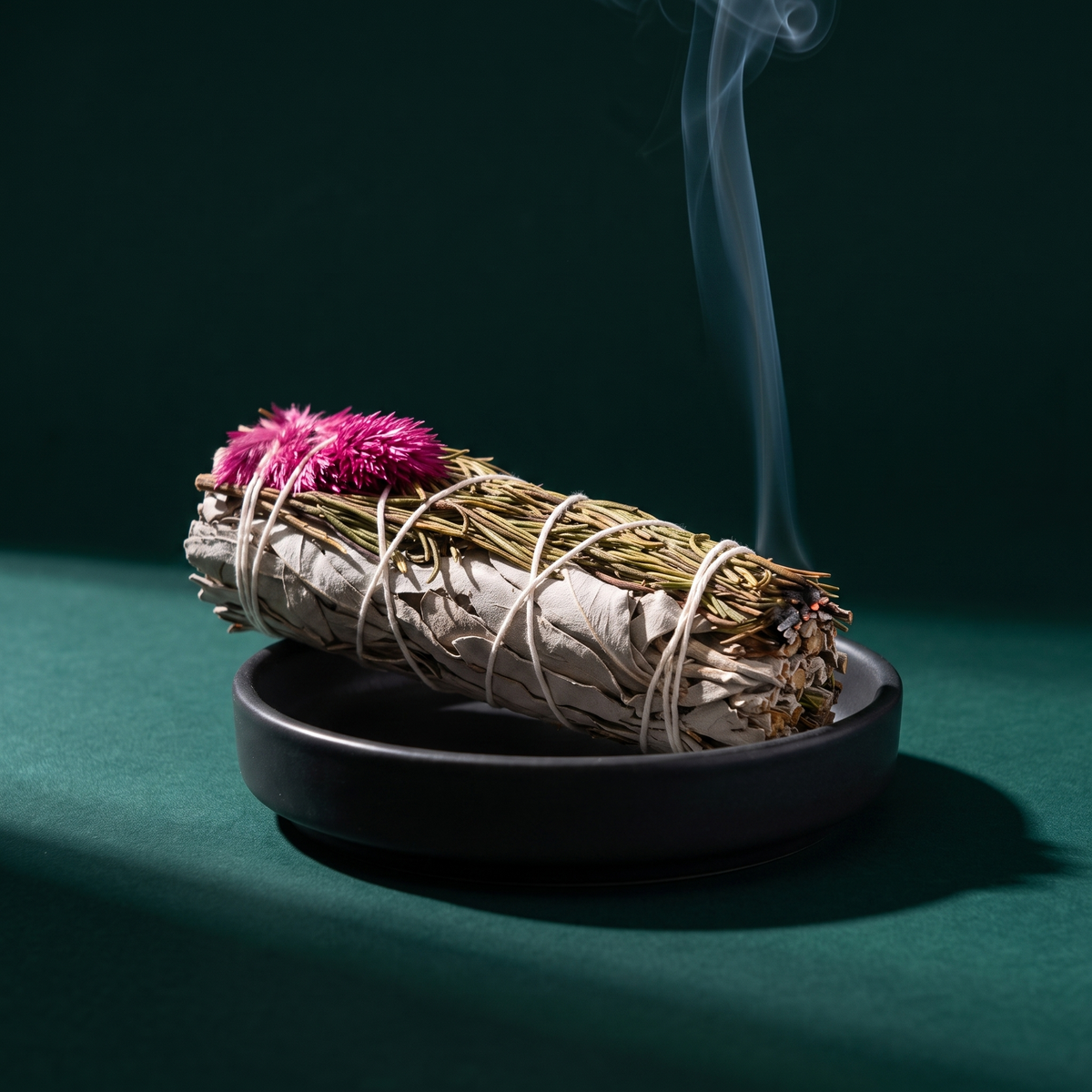 Rosemary, Pampas Plume & White Sage Smudge Stick — Clarity (4 in.) – ritual context