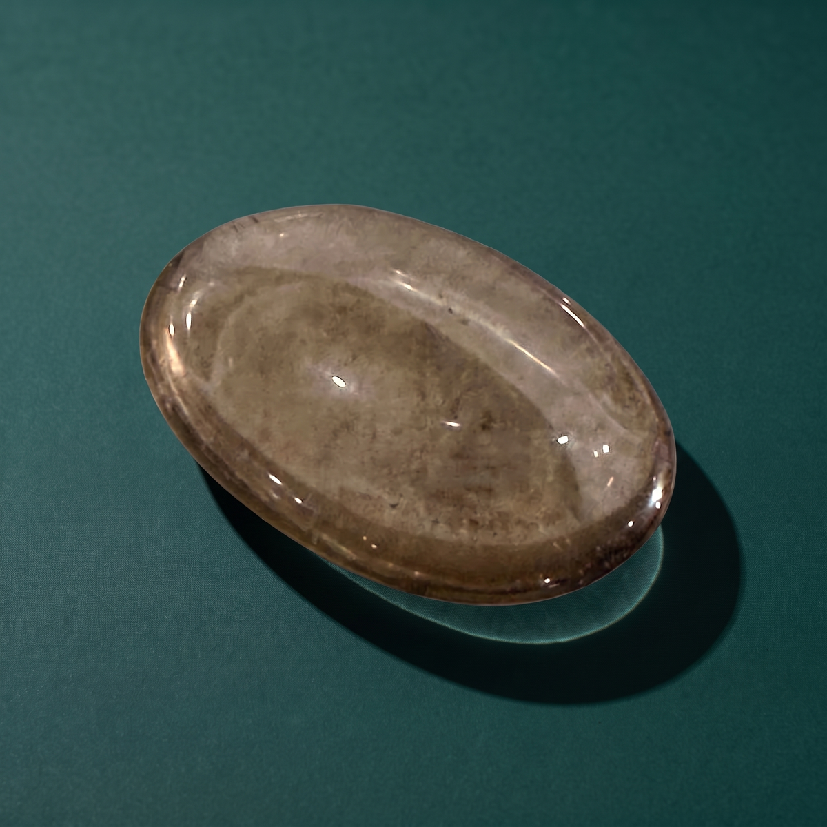 Smoky Quartz Comfort Stone — Grounding & Release Worry Stone – mineral detail