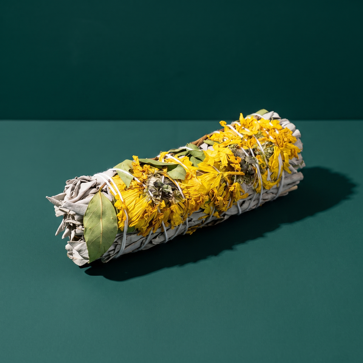 Sunflower White Sage Smudge Stick (4 in.) — Bright Floral Cleansing – product view