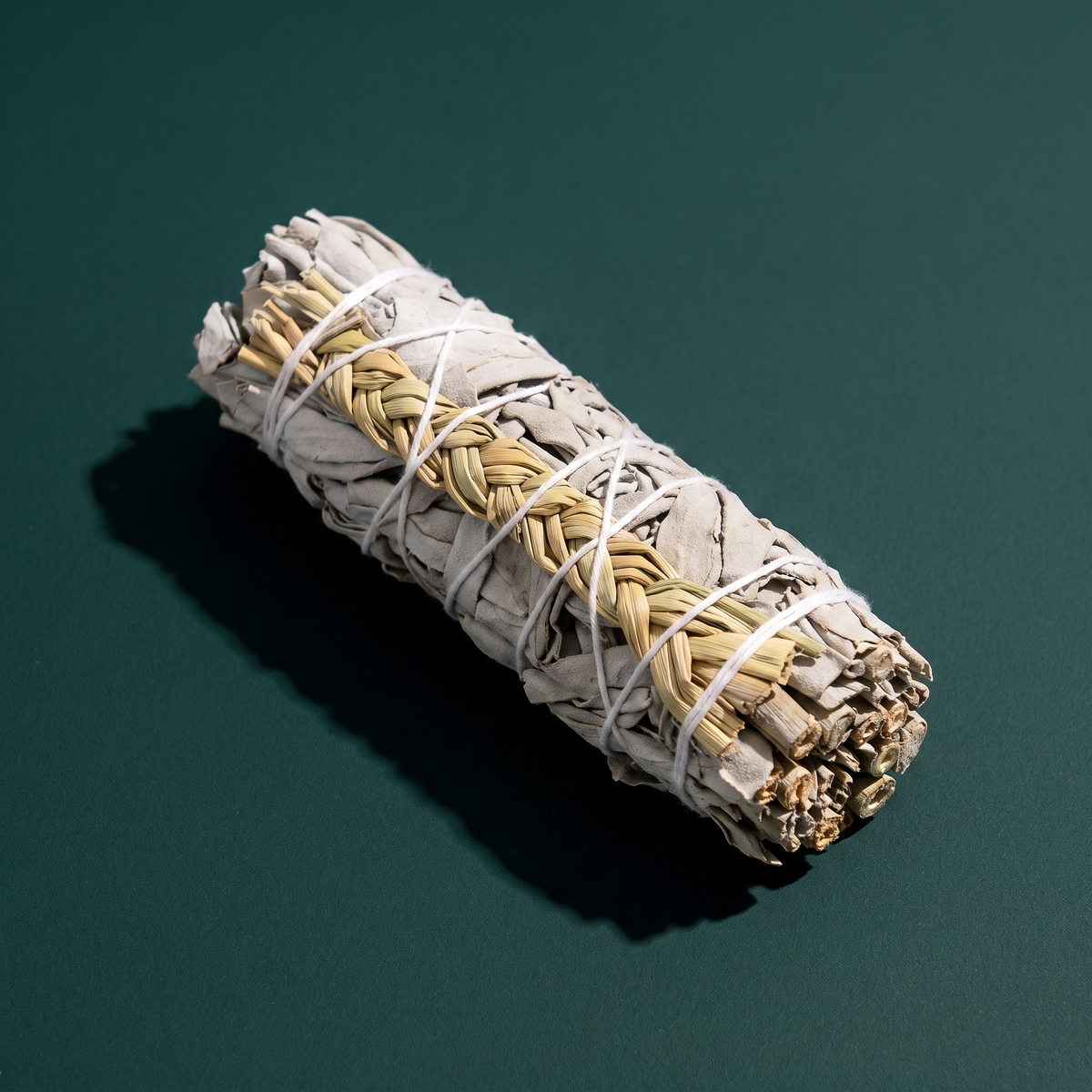 Sweetgrass & Organic White Sage Smudge Stick — Gentle Ritual (4 in.) – product view