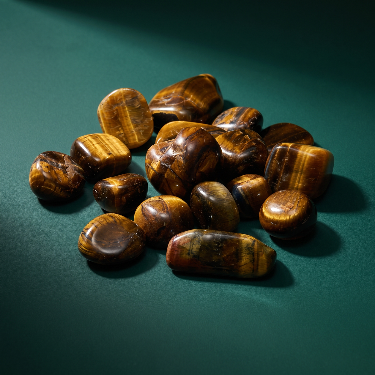 Tiger Eye Tumbled Pebbles — Focus & Grounding Crystal Grid Stones – product view