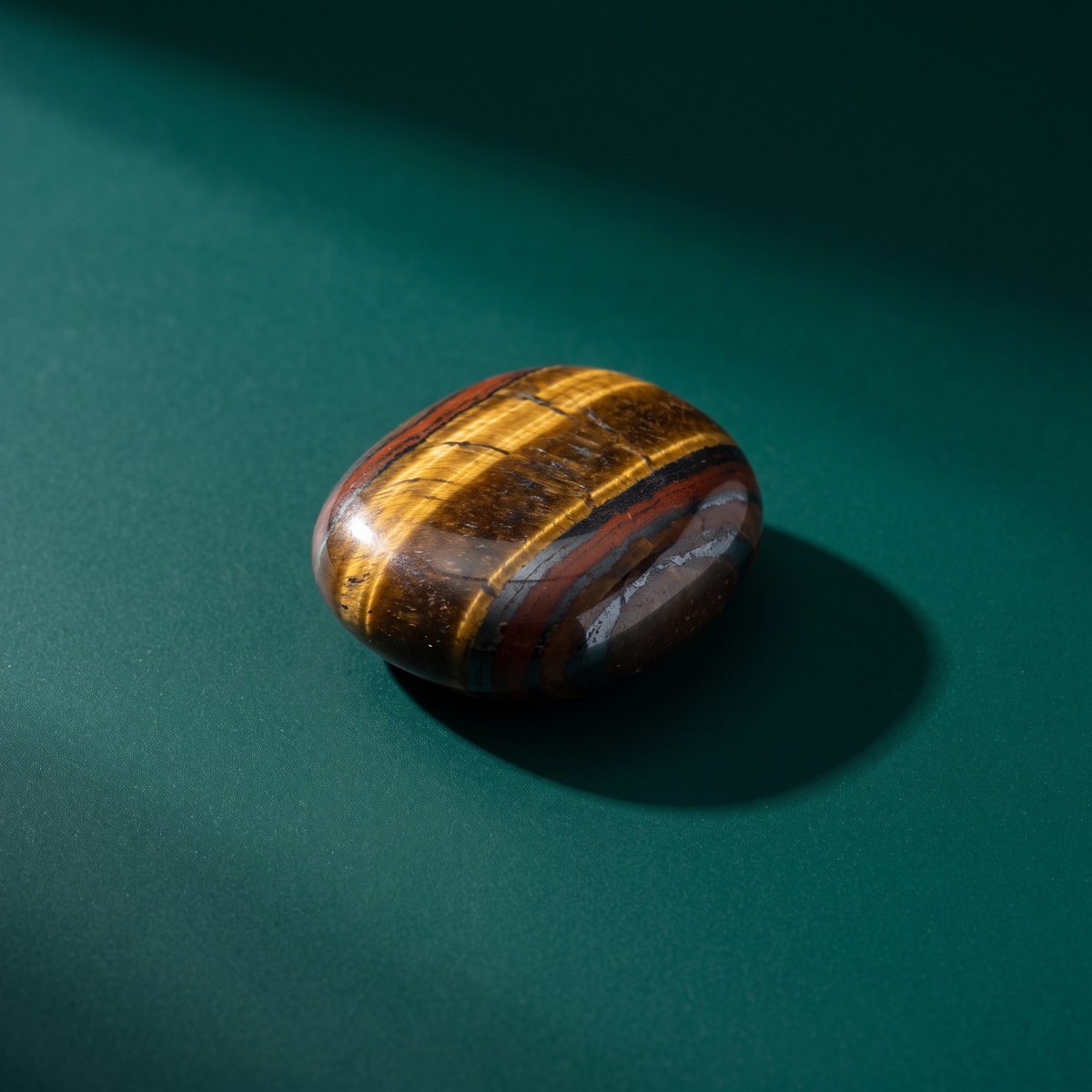 Tiger Iron Tumbled Pocket Stone — Strength, Vitality & Grounding – product view