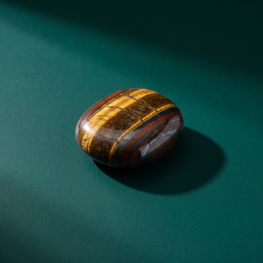 Tiger Iron Tumbled Pocket Stone — Strength, Vitality & Grounding – product view