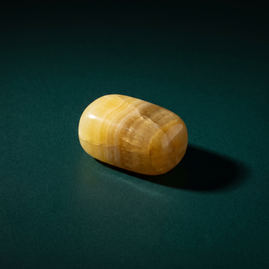 Yellow Aragonite Tumbled Pocket Stone — Focus & Grounded Confidence – product view