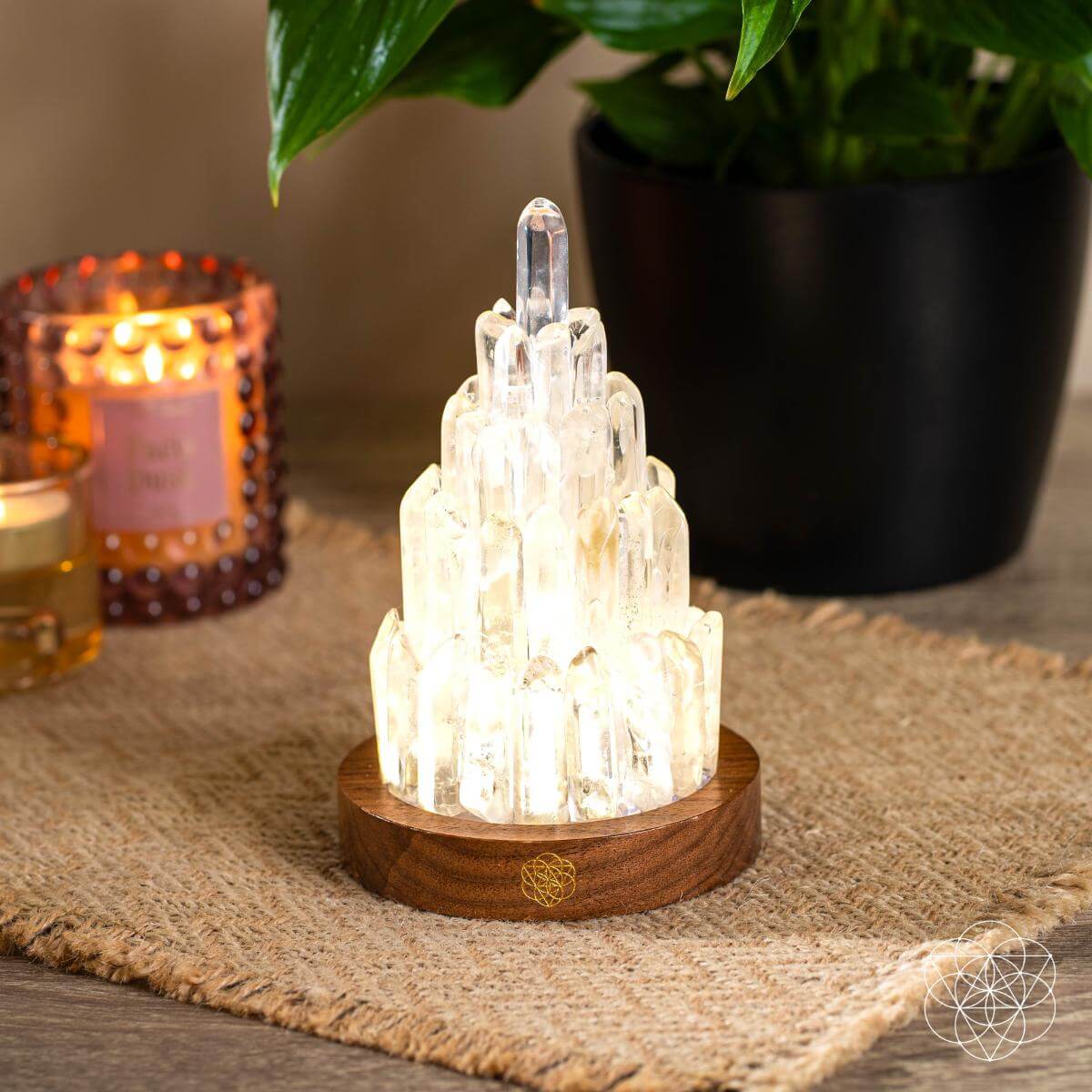 The Clear Quartz Manifestation Tower Lamp — Intention Amplifier