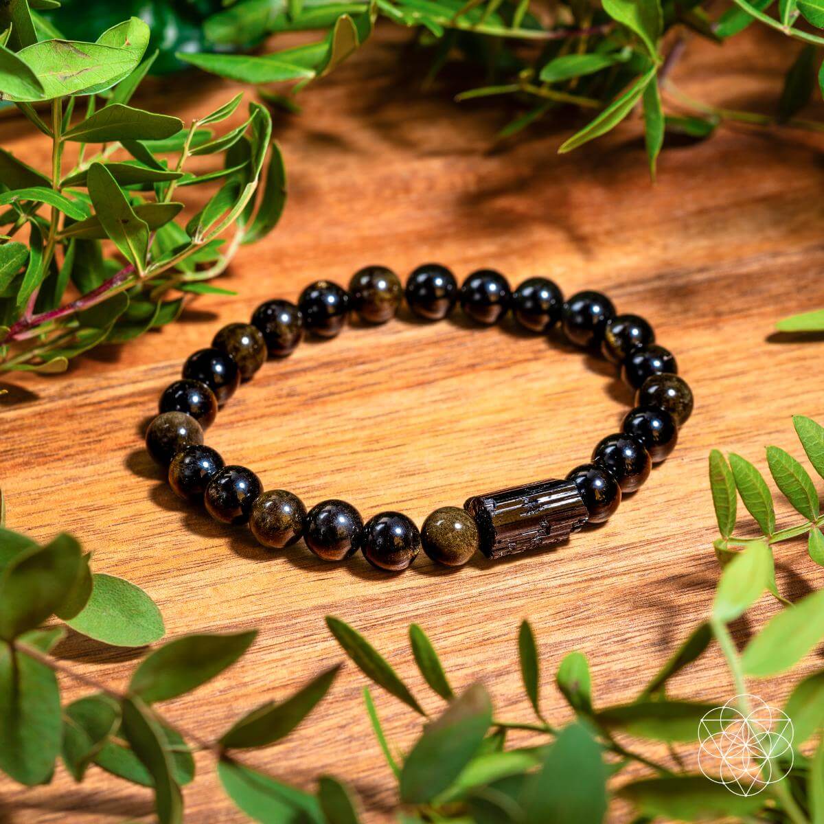 The Energy Protection Bracelet — Black Tourmaline & Golden Obsidian