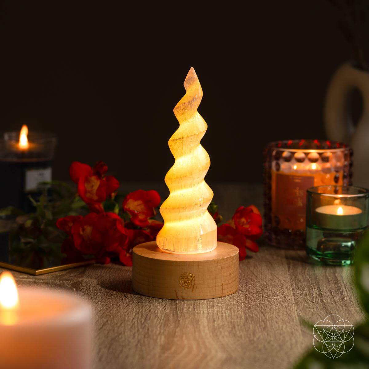 Therapy by Light — Selenite Flame Lamp With Color Therapy