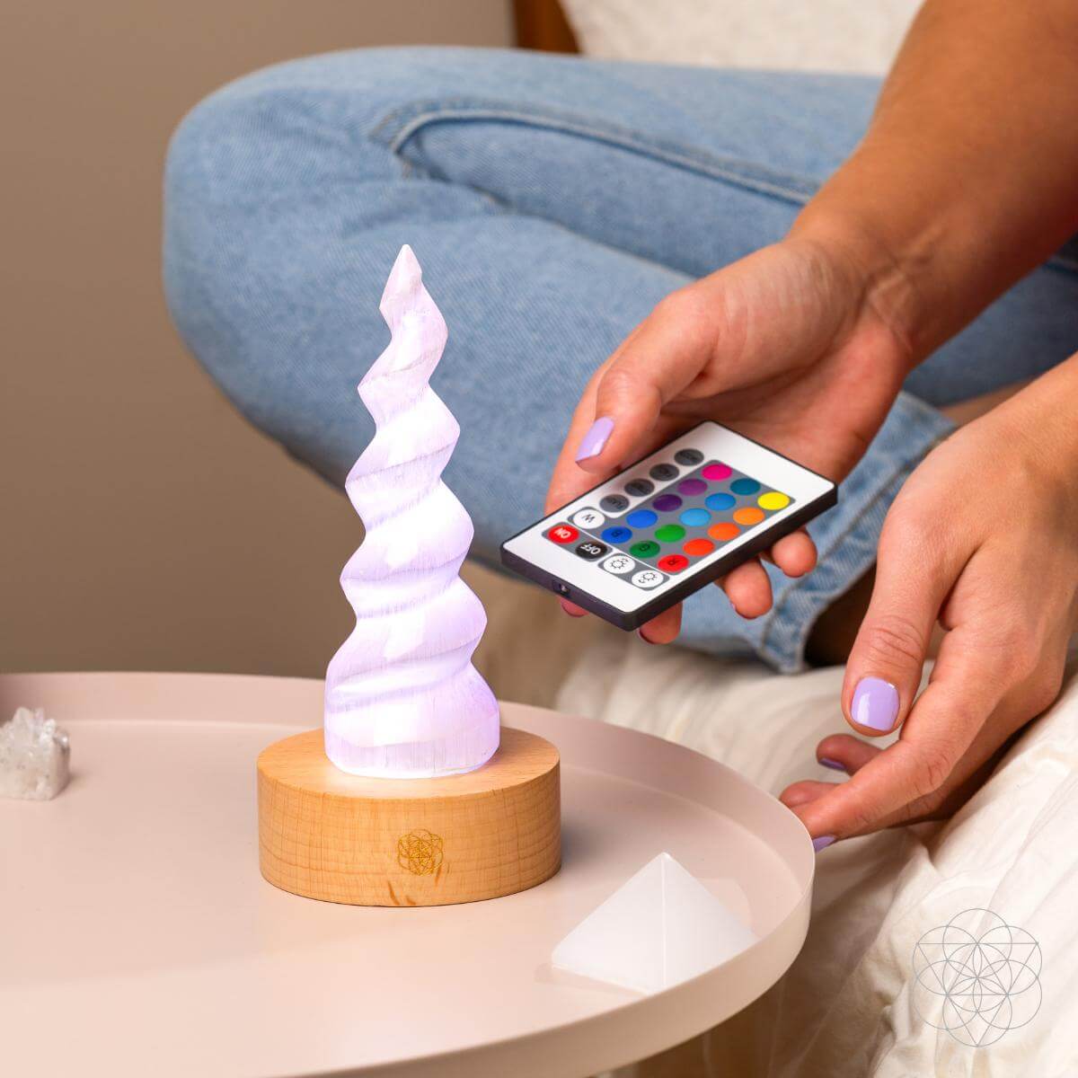 Therapy by Light — Selenite Flame Lamp With Color Therapy
