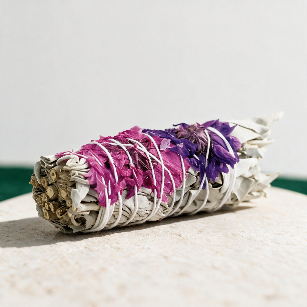 Blissful Floral White Sage Smudge Stick — Raise Your Vibration (4 in.) – product view