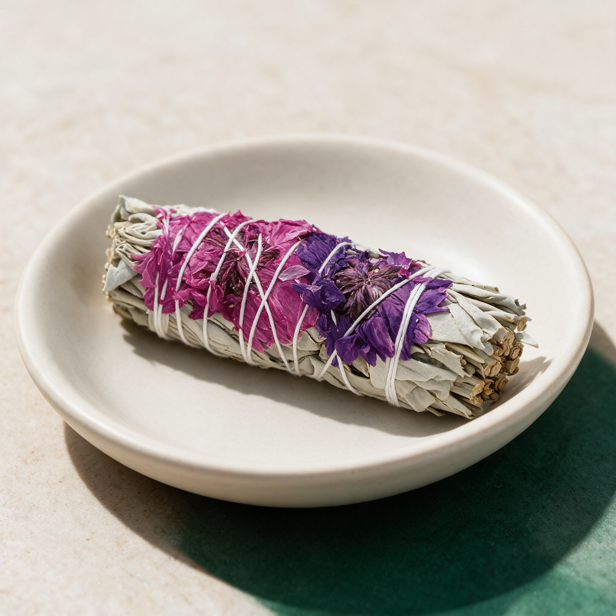 Blissful Floral White Sage Smudge Stick — Raise Your Vibration (4 in.) – ritual context