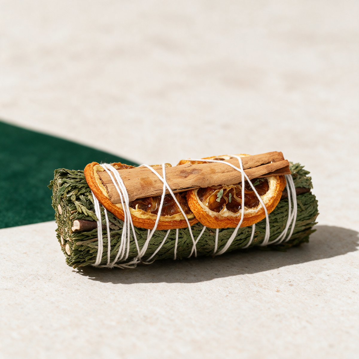 Cedar, Orange & Cinnamon Smudge Stick — Balance & Protection Bundle (4 in.) – botanical detail