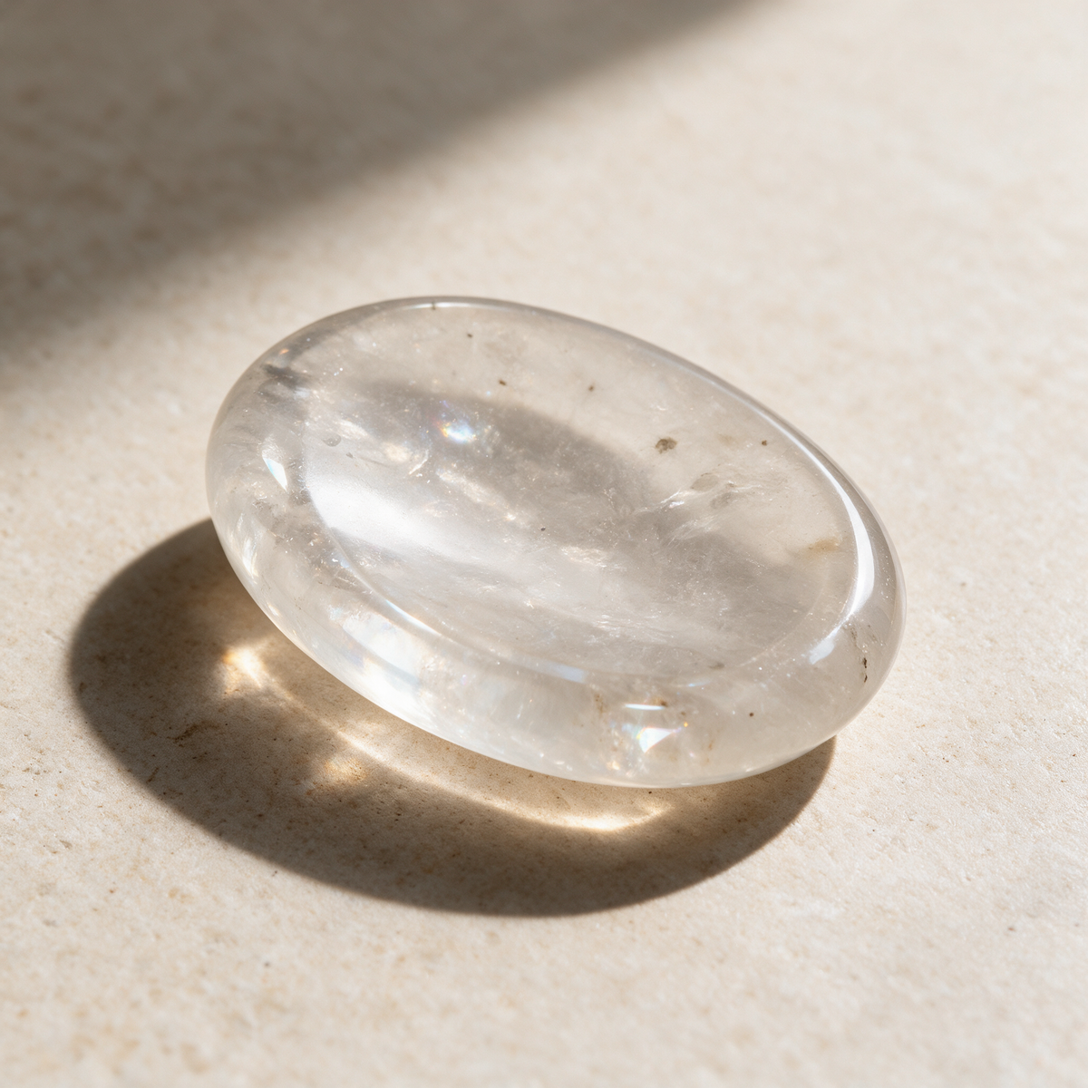 Clear Quartz Comfort Stone — Master Crystal Clarity in Your Palm – product view