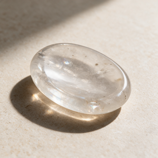Clear Quartz Comfort Stone — Master Crystal Clarity in Your Palm – product view