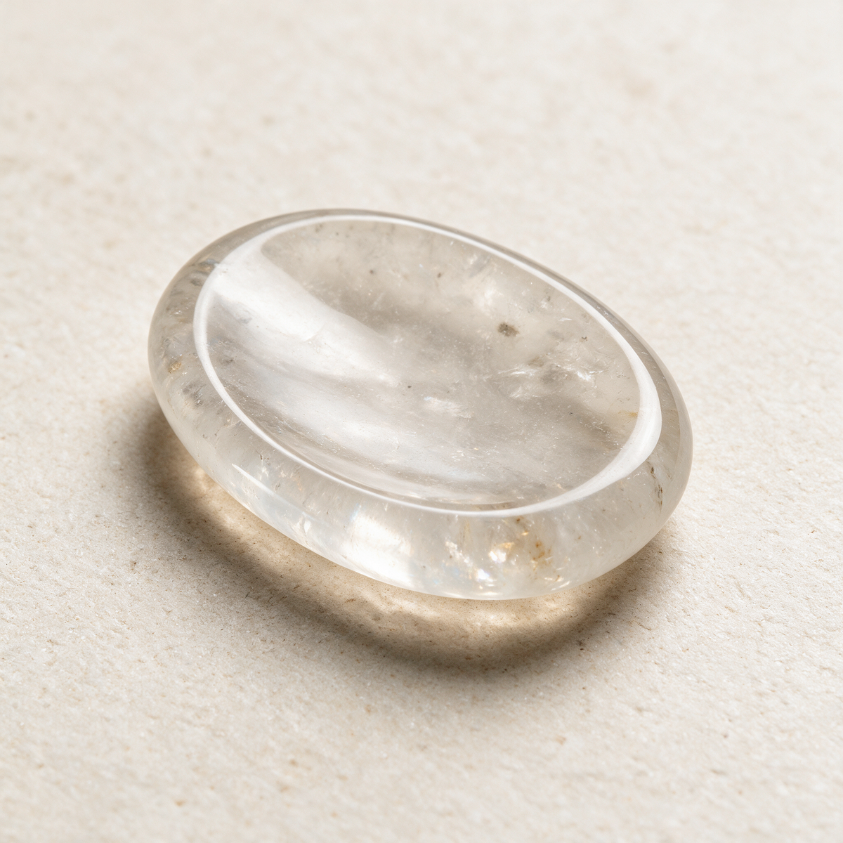 Clear Quartz Comfort Stone — Master Crystal Clarity in Your Palm – mineral detail