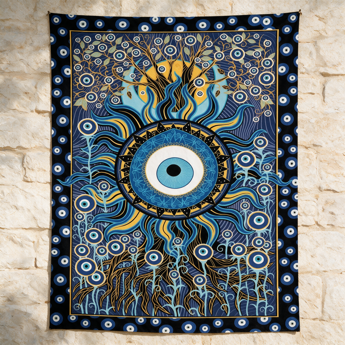 Evil Eye Tapestry — Protective Wall Hanging for Home & Altar – product view
