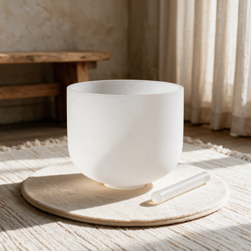 12" Crystal Singing Bowl in G3 — Throat Chakra Sound Bath Bowl