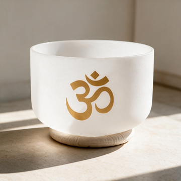 16" Om Crystal Singing Bowl, 136.10 Hz — Planetary Tuned Quartz Bowl