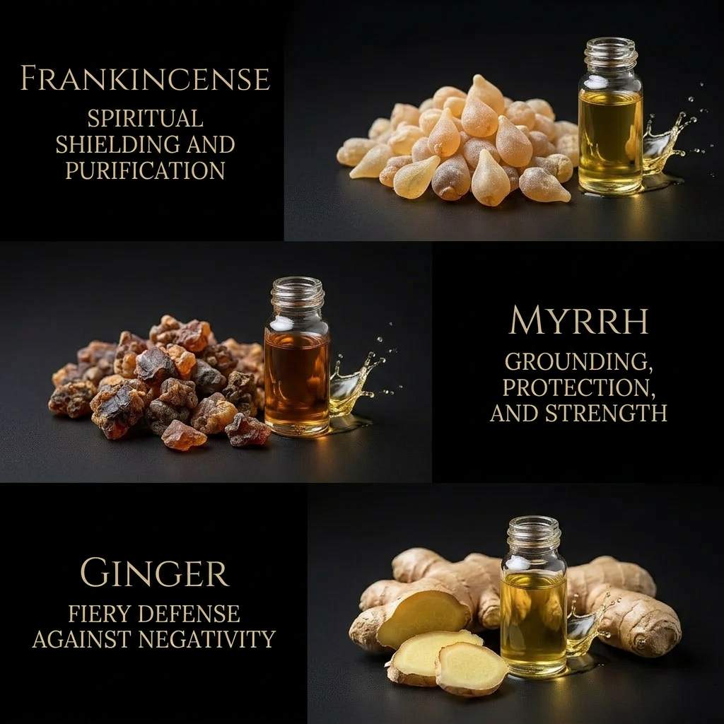 Fiery Wall of Protection smudge spray bottle with frankincense and myrrh (view 4)
