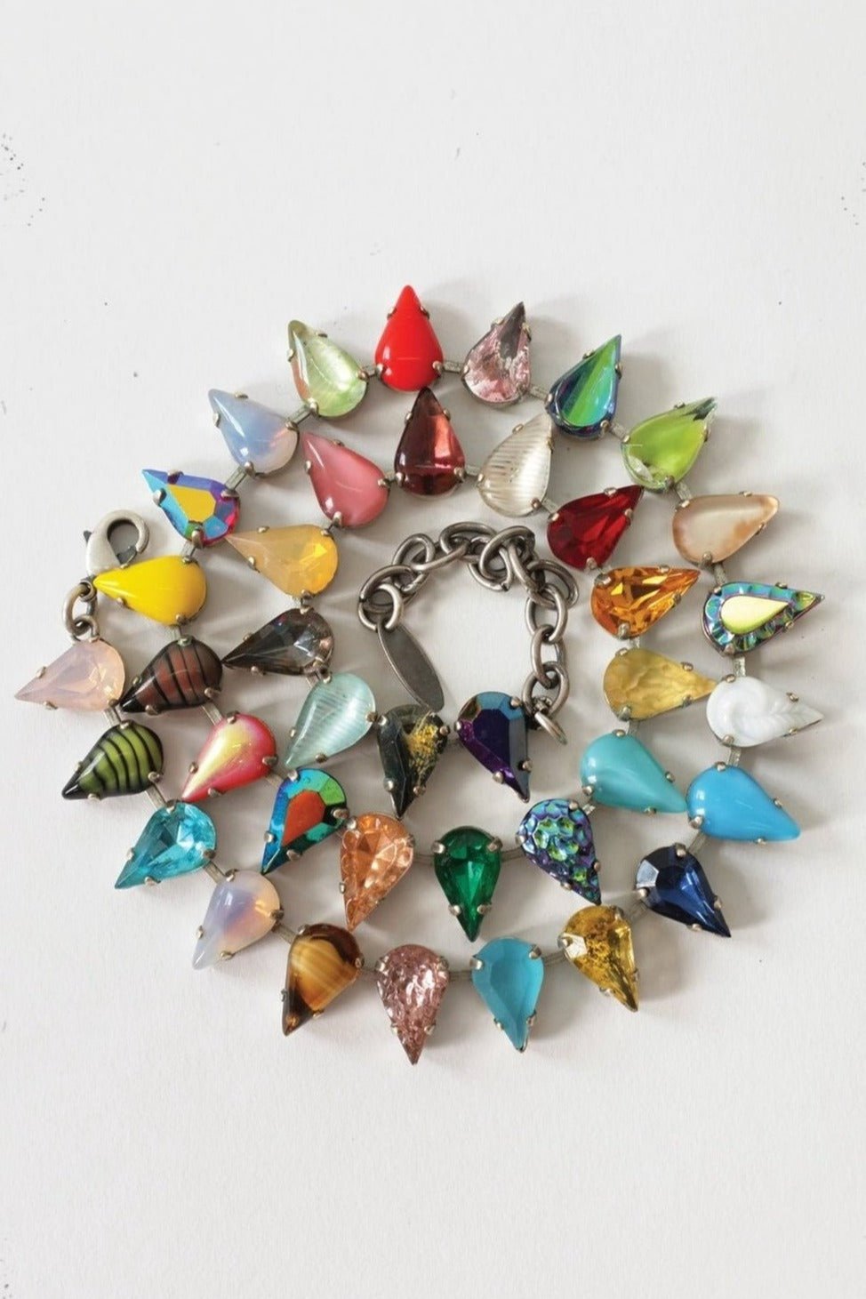 Aurora Fang silver choker shown flat