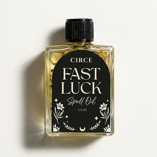 Fast Luck Ritual Oil, .36 oz glass bottle.